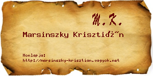 Marsinszky Krisztián névjegykártya